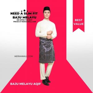 Koleksi Baju Melayu Cekak Musang Aqif 2021-Cream